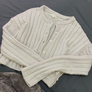 Cropped button up sweater